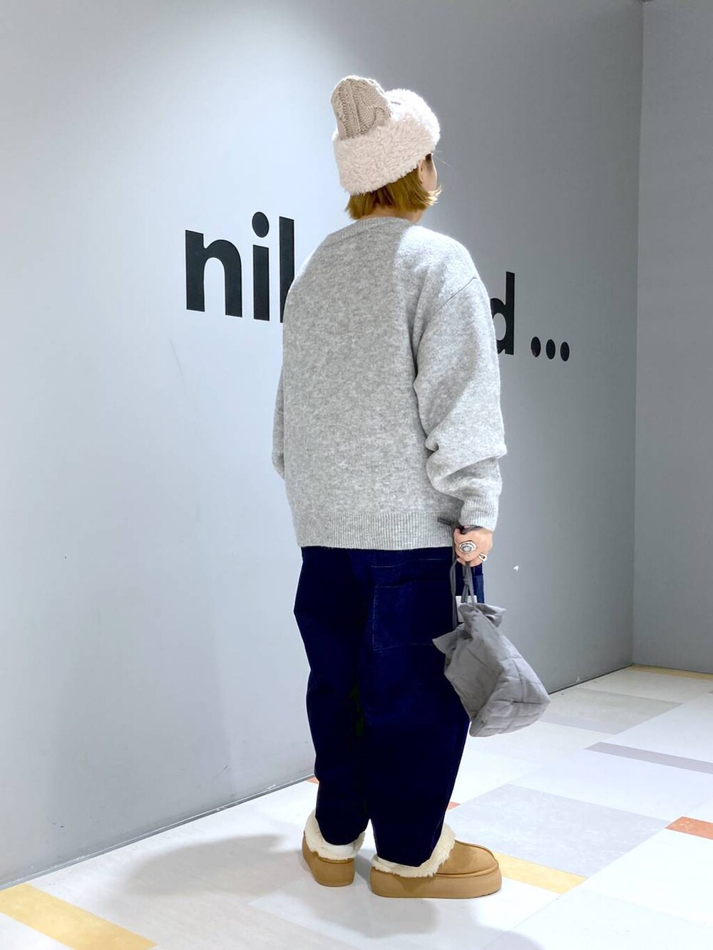 「ユニセックス、低身長、体型カバー」｜「niko and...の[MODE NORM CORE]起毛ポケットバルーンパンツ（その他パンツ、ブルー系）」を使った、タゾエさん（レディース・155cm）の秋コーディネートの3枚目の写真