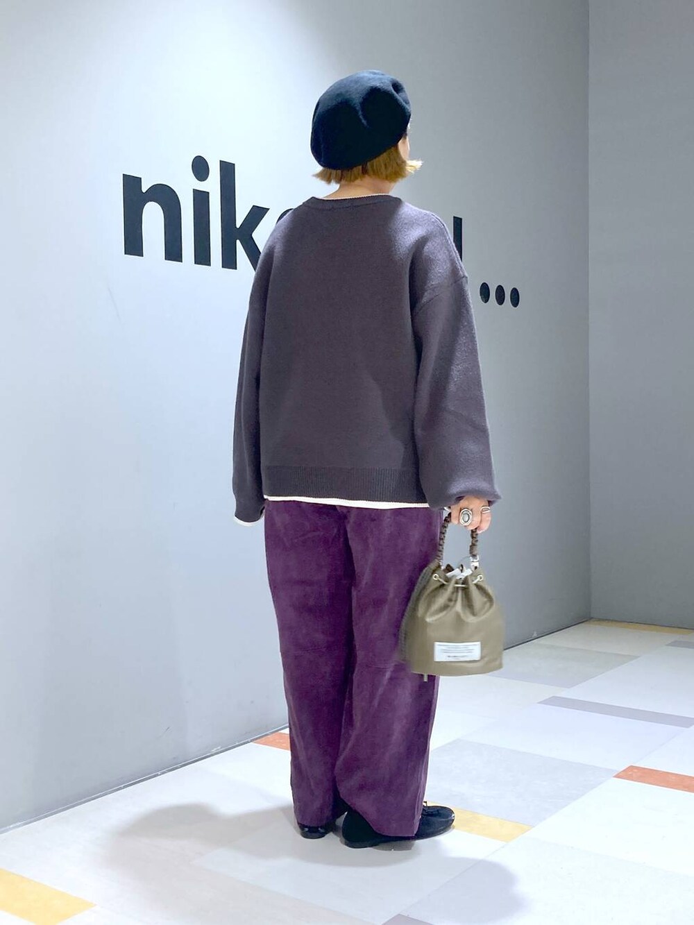 「低身長、体型カバー、ユニセックス」|「niko and...のオーガニックコットンテンセルロングTシャツ(Tシャツ/カットソー、ホワイト系)」を使った、タゾエさん(レディース・155cm)の秋コーディネートの3枚目の写真