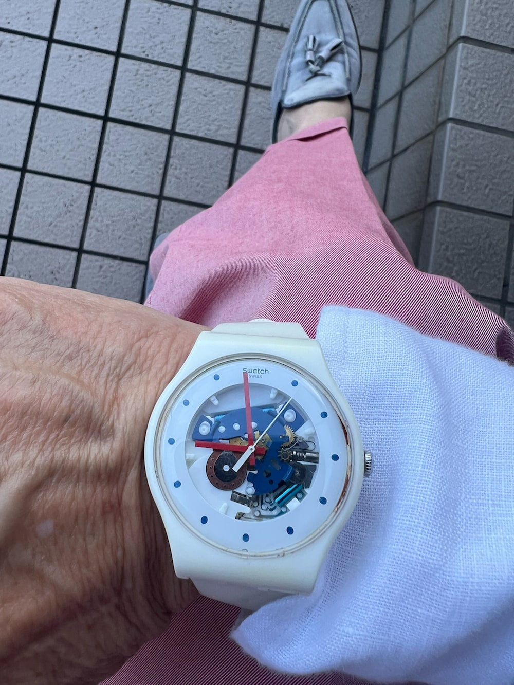 「TEIJIN MEN’S SHOPのアイテム（シャツ/ブラウス、ホワイト系）」を使った、michi-michiさん（メンズ・165cm）の夏コーディネートの2枚目の写真