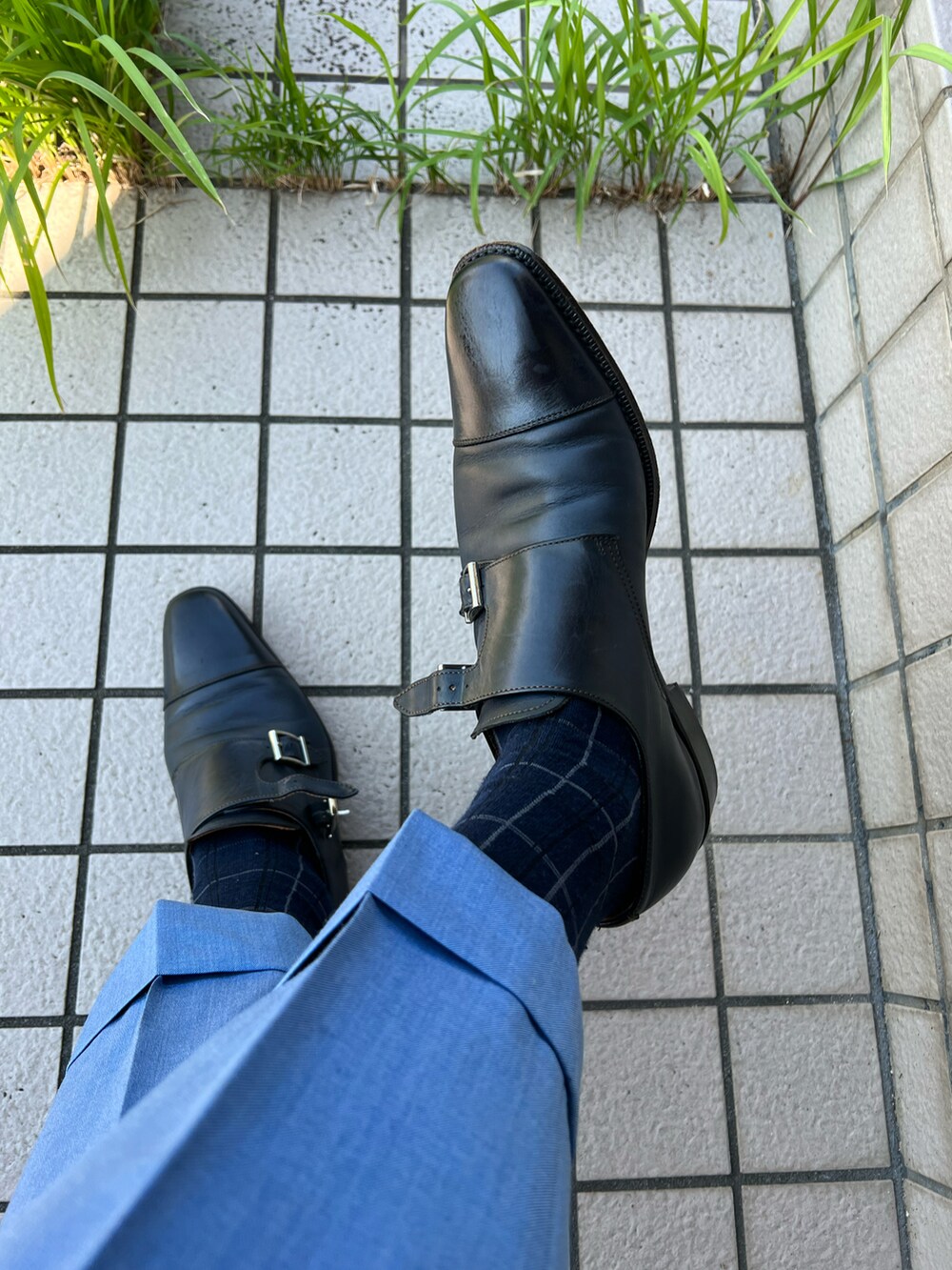 「ツサカテーラーのアイテム（ネクタイ、ブルー系）」を使った、michi-michiさん（メンズ・165cm）の秋コーディネートの3枚目の写真