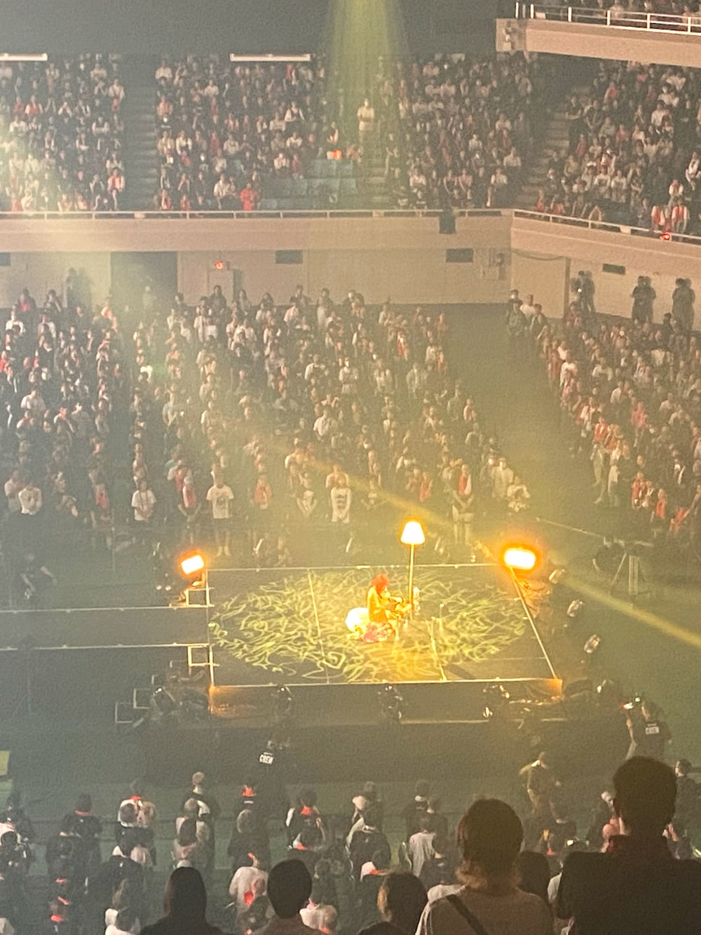 ブラック系のベスト、グリーン系のワンピース/ドレス、ブラック系のスニーカーを着用したレディースの秋コーディネートの5枚目の写真