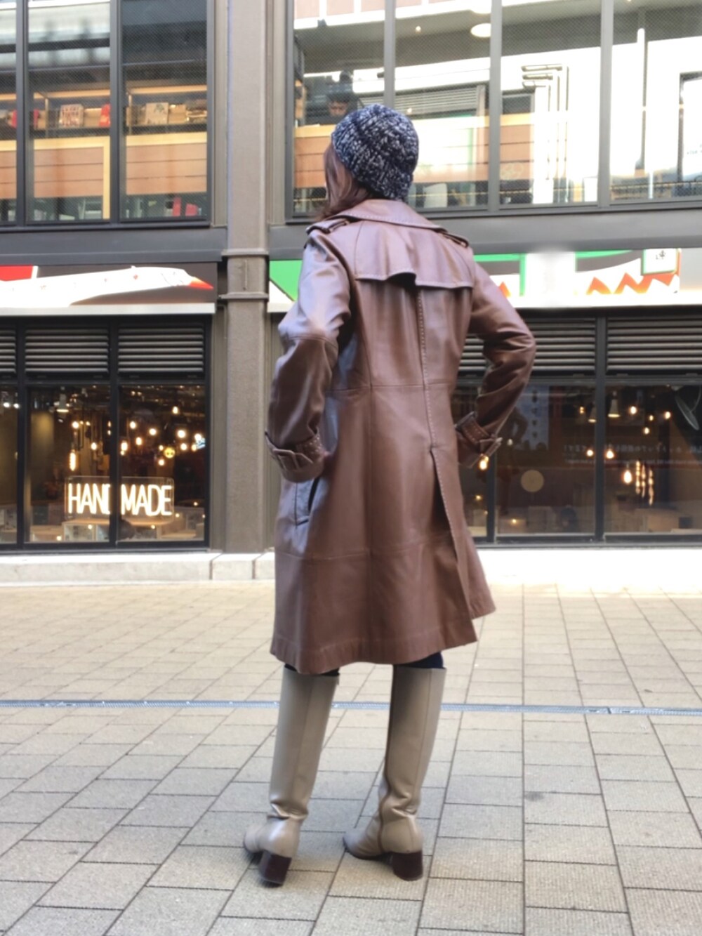 トレンチコート DKNY ダナキャランニューヨーク DNKYダナキャランニューヨーク レディス羊革トレンチコートM