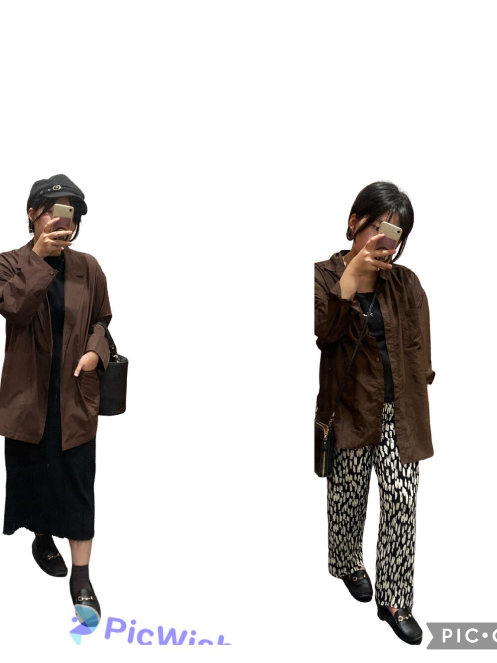 ブラック系のスカート、ブラック系のハットを着用したレディースの冬コーディネートの3枚目の写真