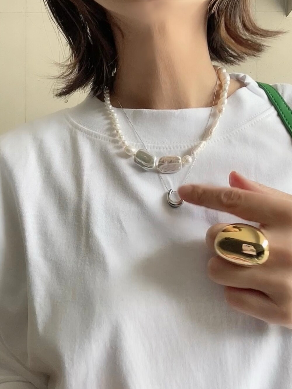 「mi via locaの【セルフカット】ストライプWAVE柄プリーツパンツ（その他パンツ、ブルー系）」を使った、なな☺︎さん（レディース・155cm）の夏コーディネートの5枚目の写真