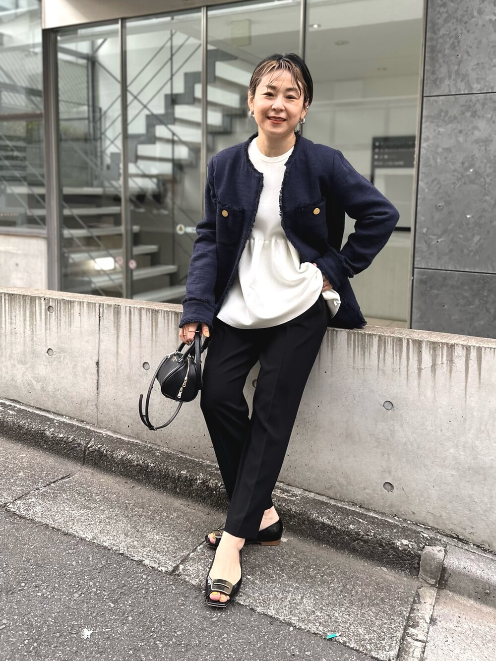 NOLLEY'S」 ノーカラージャケット 38 ブラック レディース ノーリーズ