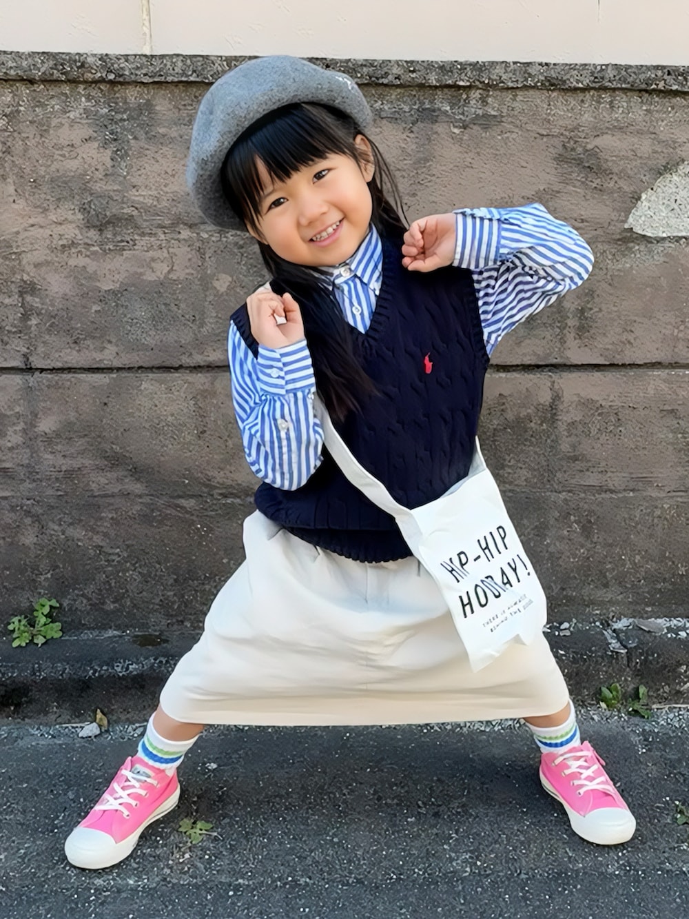 KANOさんの「AC17 E BERET キッズ ロゴベレー（agnes b.）」を使ったコーディネートの2枚目の写真