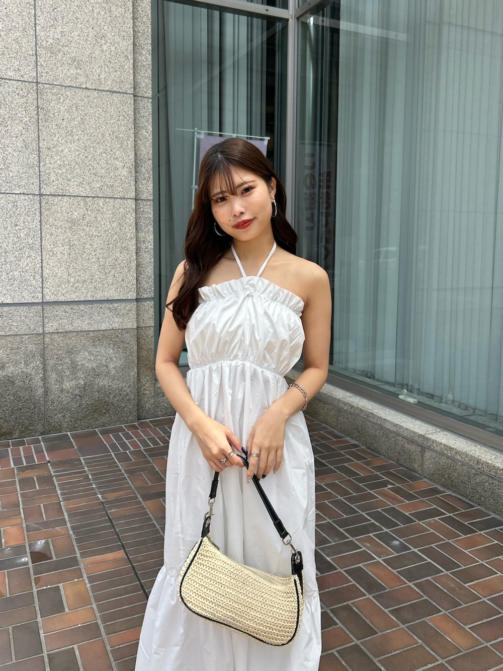 「ワンピース、スポサン、夏コーデ、デートコーデ」｜「Chicoのマルチウェイタンクロングワンピース（ワンピース、ホワイト系）」を使った、Misatoさん（レディース・160cm）の夏コーディネートの4枚目の写真
