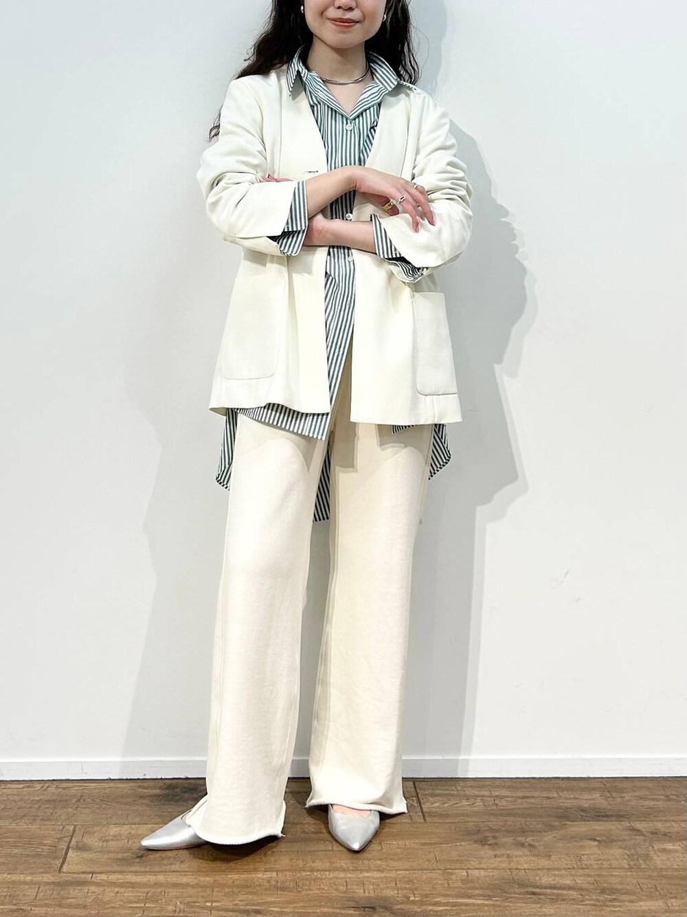 「着痩せ・細見え、女子ウケ、ベーシック/シンプル」|「ucalyptの【ucalypt】Choker(ネックレス、グレー系)」を使った、pocustagramさん(レディース・162cm)の冬コーディネートの3枚目の写真