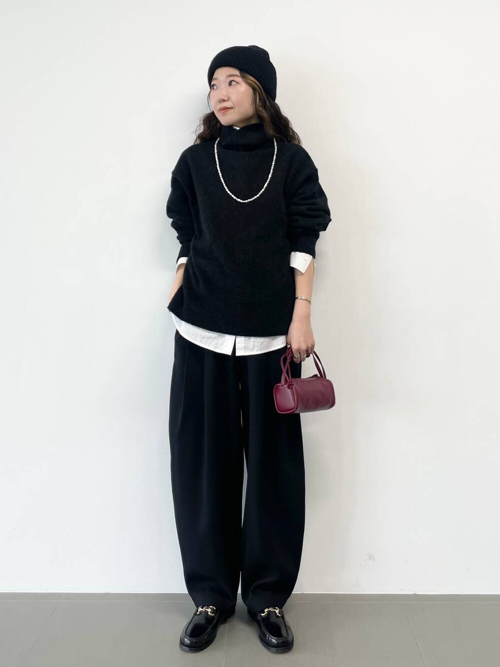 「ベーシック/シンプル、着痩せ・細見え、女子ウケ」｜「BABYLONEのウールカシミヤタートルネックプルオーバー（ニット/セーター、グレー系）」を使った、pocustagramさん（レディース・162cm）の秋コーディネートの3枚目の写真
