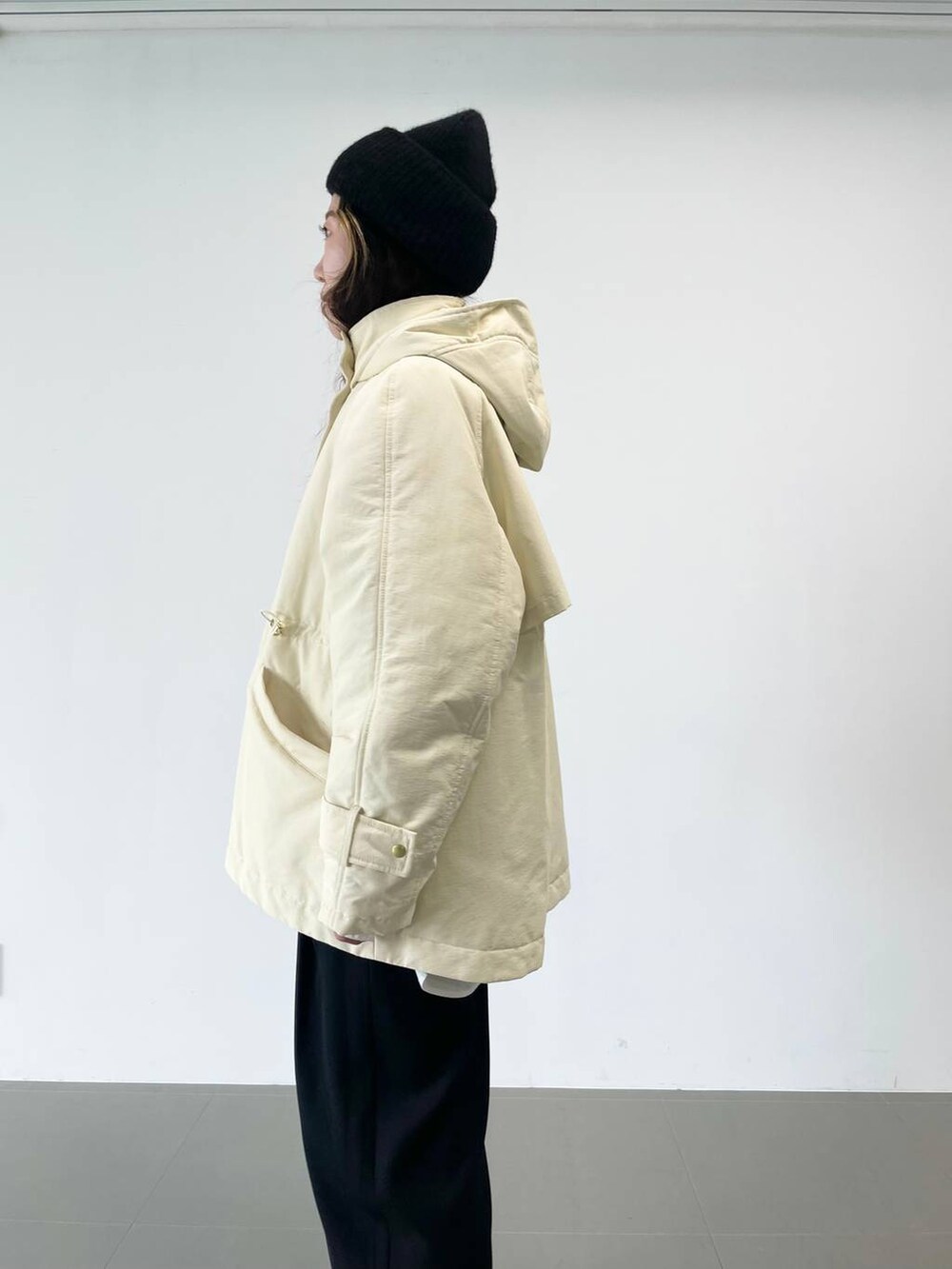 「ベーシック/シンプル、着痩せ・細見え、女子ウケ」|「FRATELLI TALLIの【FRATELLI TALLI】ニットCAP(ニットキャップ/ビーニー、ブラック系)」を使った、pocustagramさん(レディース・162cm)の冬コーディネートの9枚目の写真