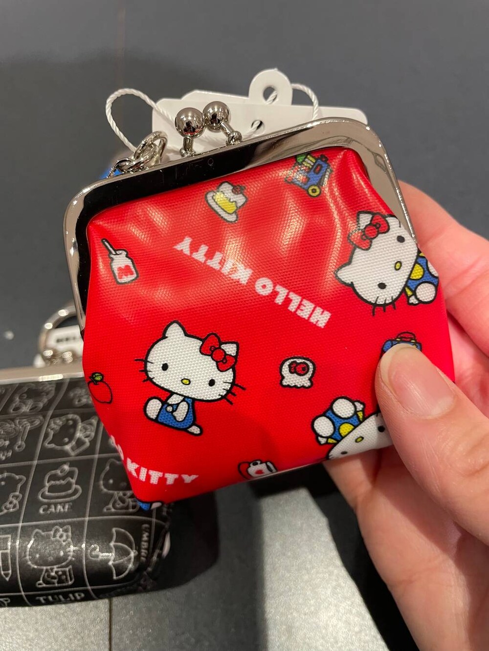 ブラック系のコインケースを着用したレディースの冬コーディネートの2枚目の写真