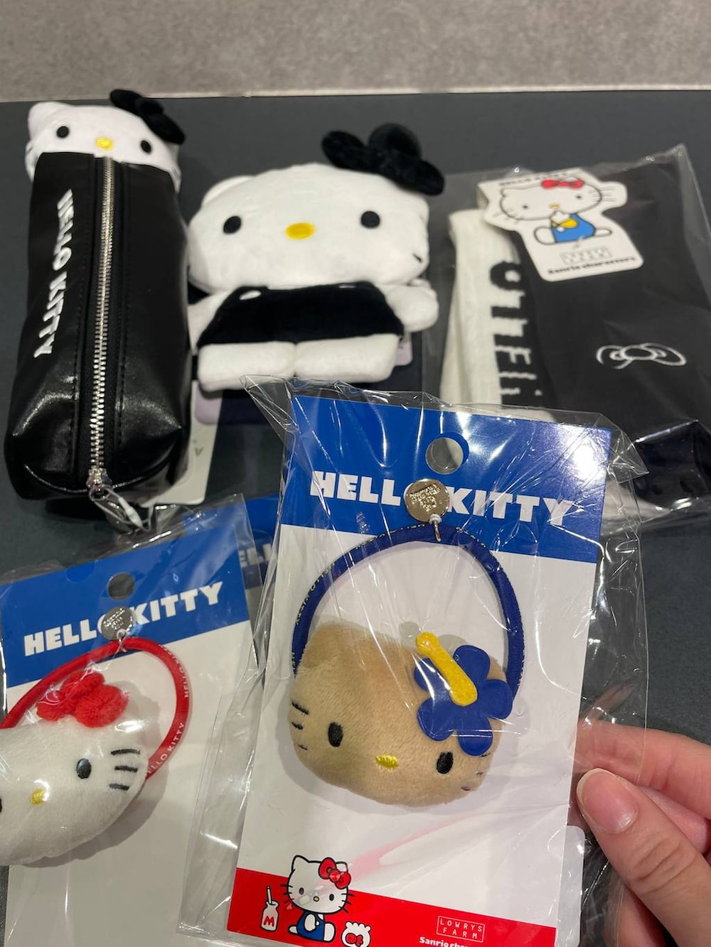 ブラック系のエコバッグ/サブバッグ、ブラック系のステーショナリー、ブラック系のヘアゴムを着用したレディースの冬コーディネートの2枚目の写真