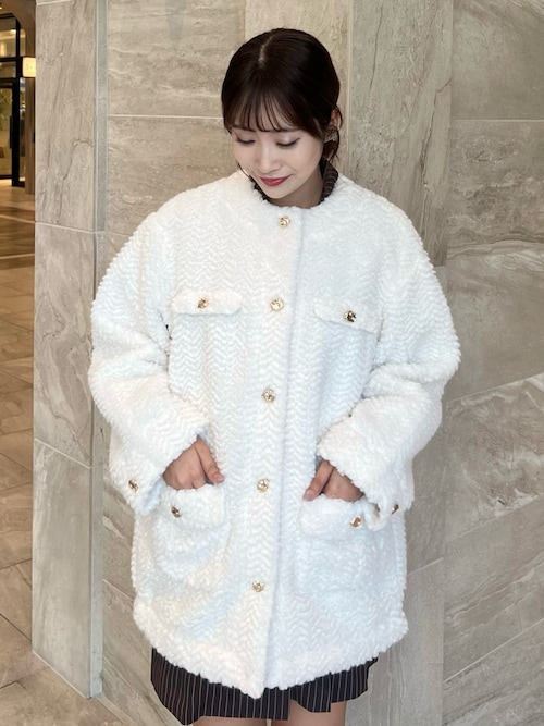 dazzlin ボアフレンチブルゾン オフホワイト 未使用タグ付き✨dazzlin