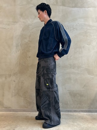 海外限定 adidas ルーズデニムパンツ ストライプ ブラック Sサイズ ルーズ デニムパンツ / アディダスオリジナルス adidas