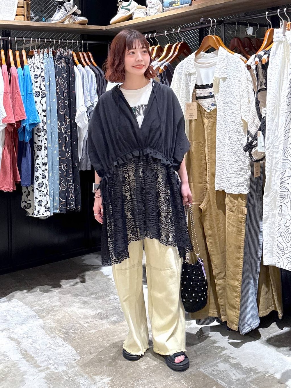 「カジュアル、メンズライク、低身長、niko and ...」｜「niko and...のセルフカットバレルパンツ（その他パンツ、ベージュ系）」を使った、おでんさん（レディース・152cm）の夏コーディネートの6枚目の写真