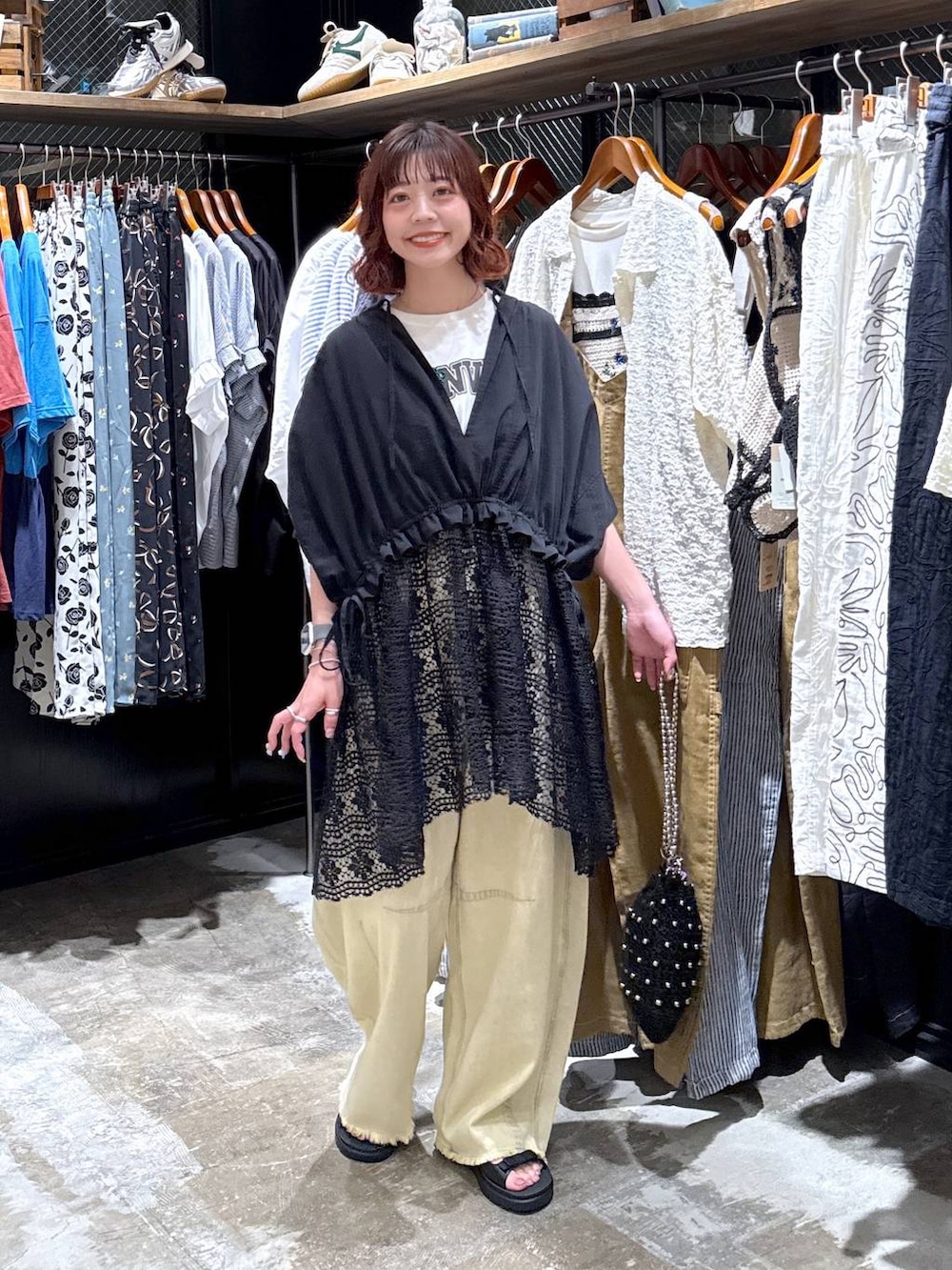 「カジュアル、メンズライク、低身長、niko and ...」｜「niko and...のセルフカットバレルパンツ（その他パンツ、ベージュ系）」を使った、おでんさん（レディース・152cm）の夏コーディネートの7枚目の写真