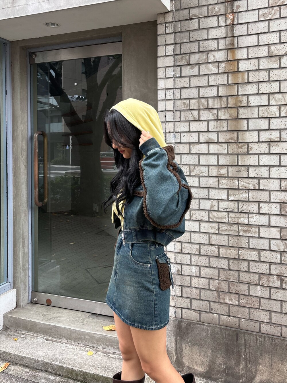 EVRIS デニムボアブルゾン&デニムスカート(セットアップ)