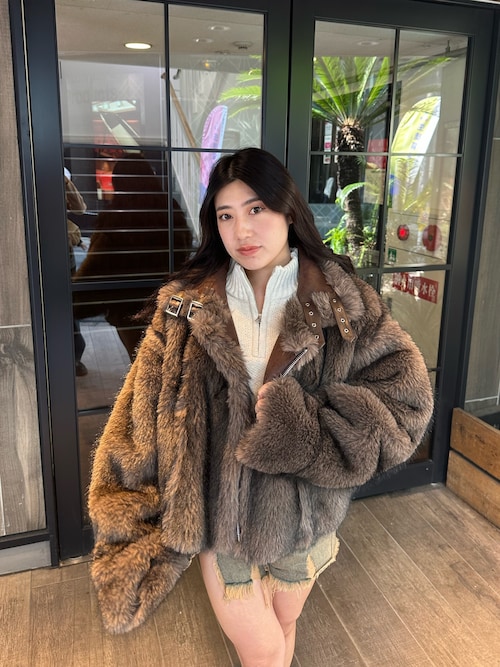 EVRIS リバーシブルフェイクファーブルゾン ブラウン EVRIS（エヴリス 