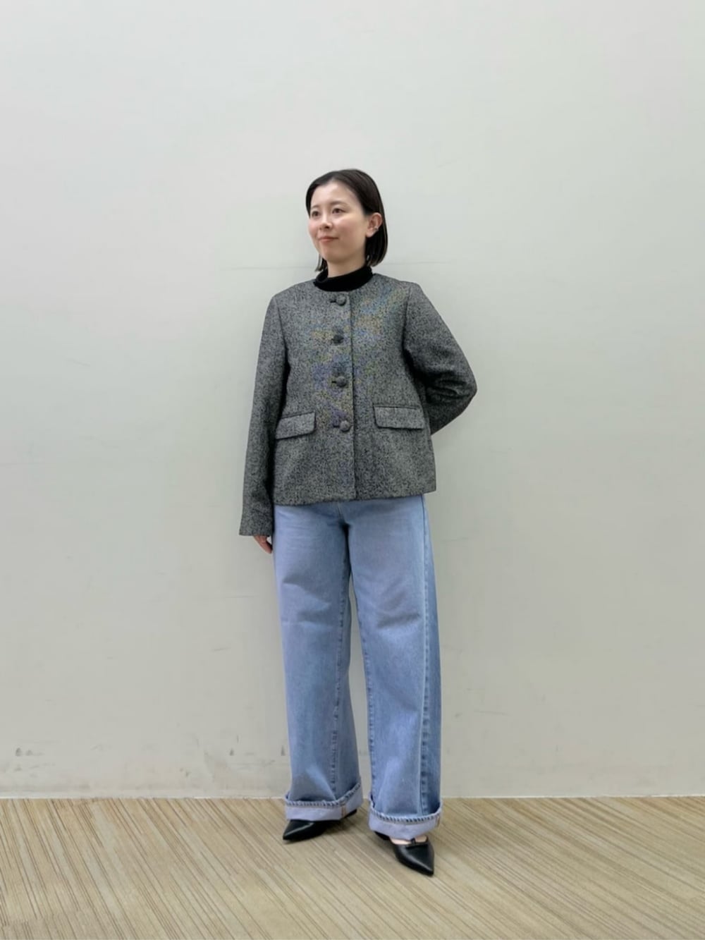 「セレモニー、フォーマル、セレモニー服、卒入園、入学式、卒業式、入園式、卒園式、ジャケット、ベスト、セットアップ、骨格ストレート、イエベ春、BEAUTY&YOUTH」|「BEAUTY&YOUTH UNITED ARROWSのK10 ダイヤモンド プチ リング(リング、ブラウン系)」を使った、Nakamotoさん(レディース・152cm)の冬コーディネートの2枚目の写真