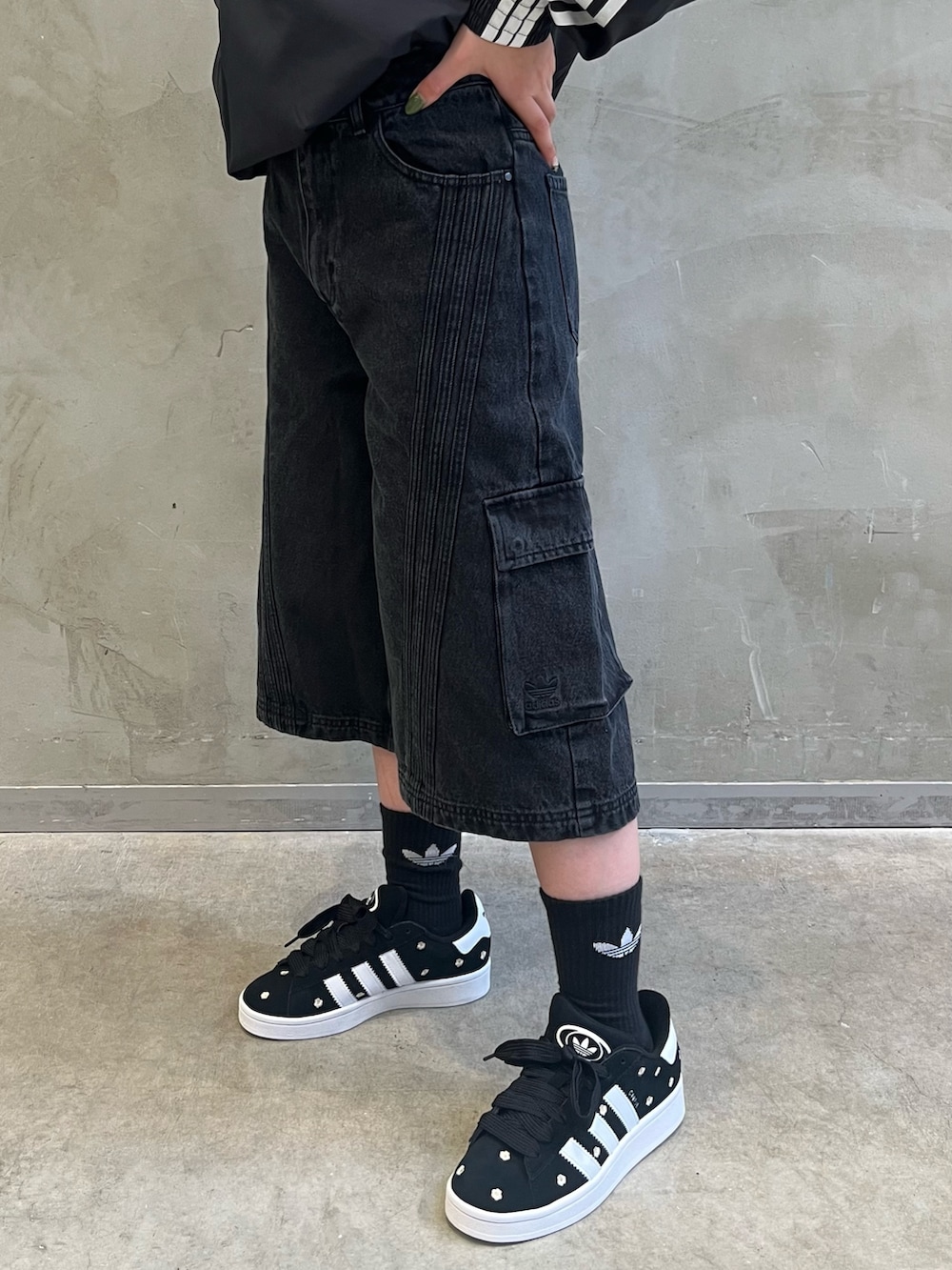 ★adidas/ADILENIUM 2 デニム カプリ ショート パンツ★ adidas ADILENIUM シーズン2 デニムカプリショーツ 29インチ