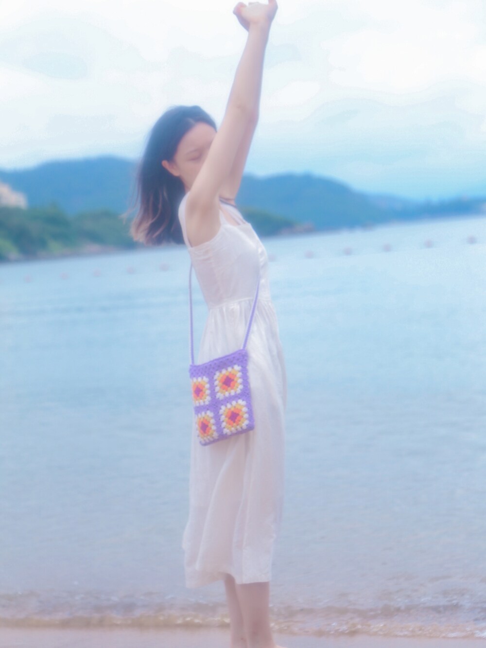 「海コーデ、ootd、休閒」｜「UNIQLOのアイテム（ワンピース、ホワイト系）」を使った、ソフィア☀️さん（レディース・158cm）の夏コーディネートの3枚目の写真