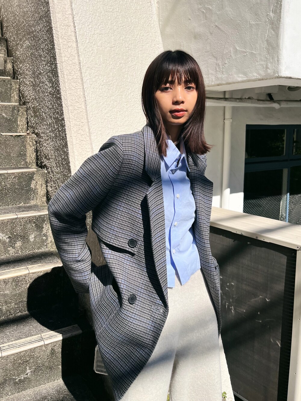 MOUSSY ブラウン チェック柄 テーラードジャケット 38サイズ MOUSSY ブラウン チェック柄 テーラードジャケット 38サイズ