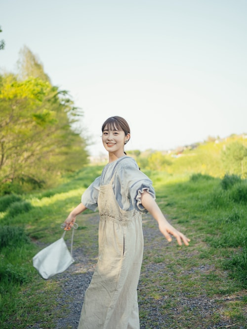 m*m様 最終値下げ　nest robe リネン襟付きサロペット　ゆべし着用 m*m様 最終値下げ nest robe リネン襟付きサロペット ゆべし着用