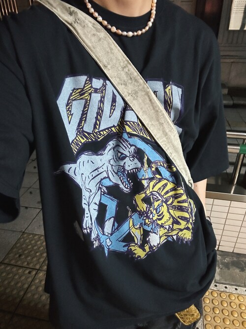 ネオグランジ/ギャル/ギミック ネックレス レースアップデザイン タイトTシャツ ネオグランジ/ギャル/ギミック ネックレス レースアップデザイン