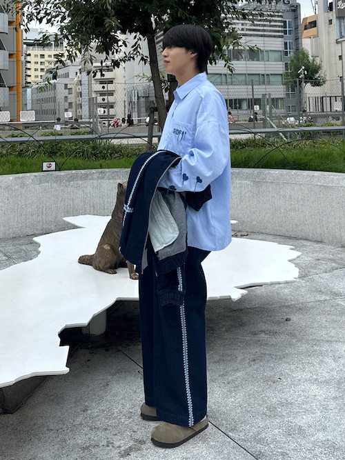 がー｜DISCOVERED×GIDEAL.のデニムジャケットを使ったコーディネート