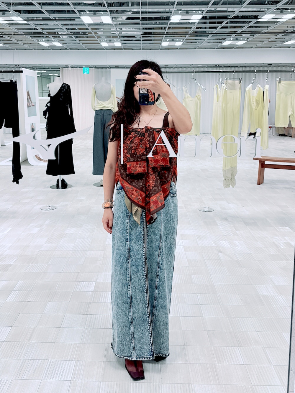 RIB MIX DENIM BUSTIERを使った人気ファッションコーディネート