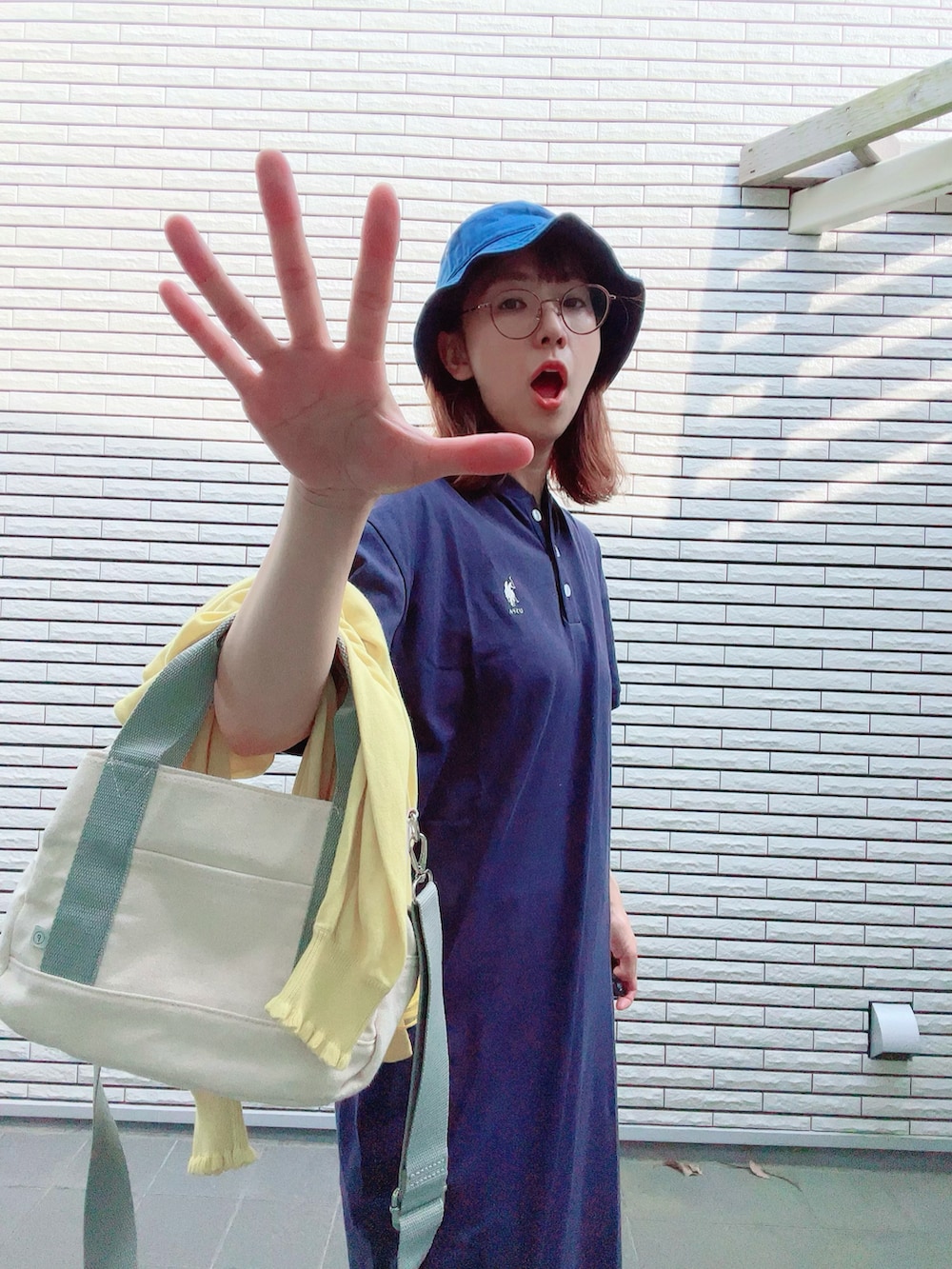 ariminakoさんの「【newhattan】 ニューハッタン バケットハット COTTON BUCKET HAT（newhattan）」を使ったコーディネートの4枚目の写真