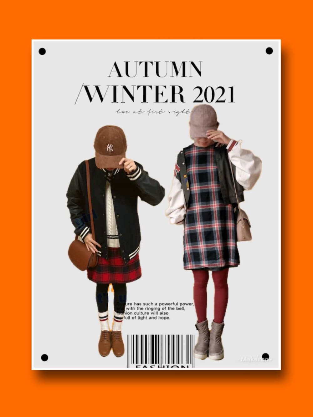 ブラウン系のショルダーバッグ、ブラウン系のローファー、ブラウン系のキャップを着用したレディースの秋コーディネートの2枚目の写真