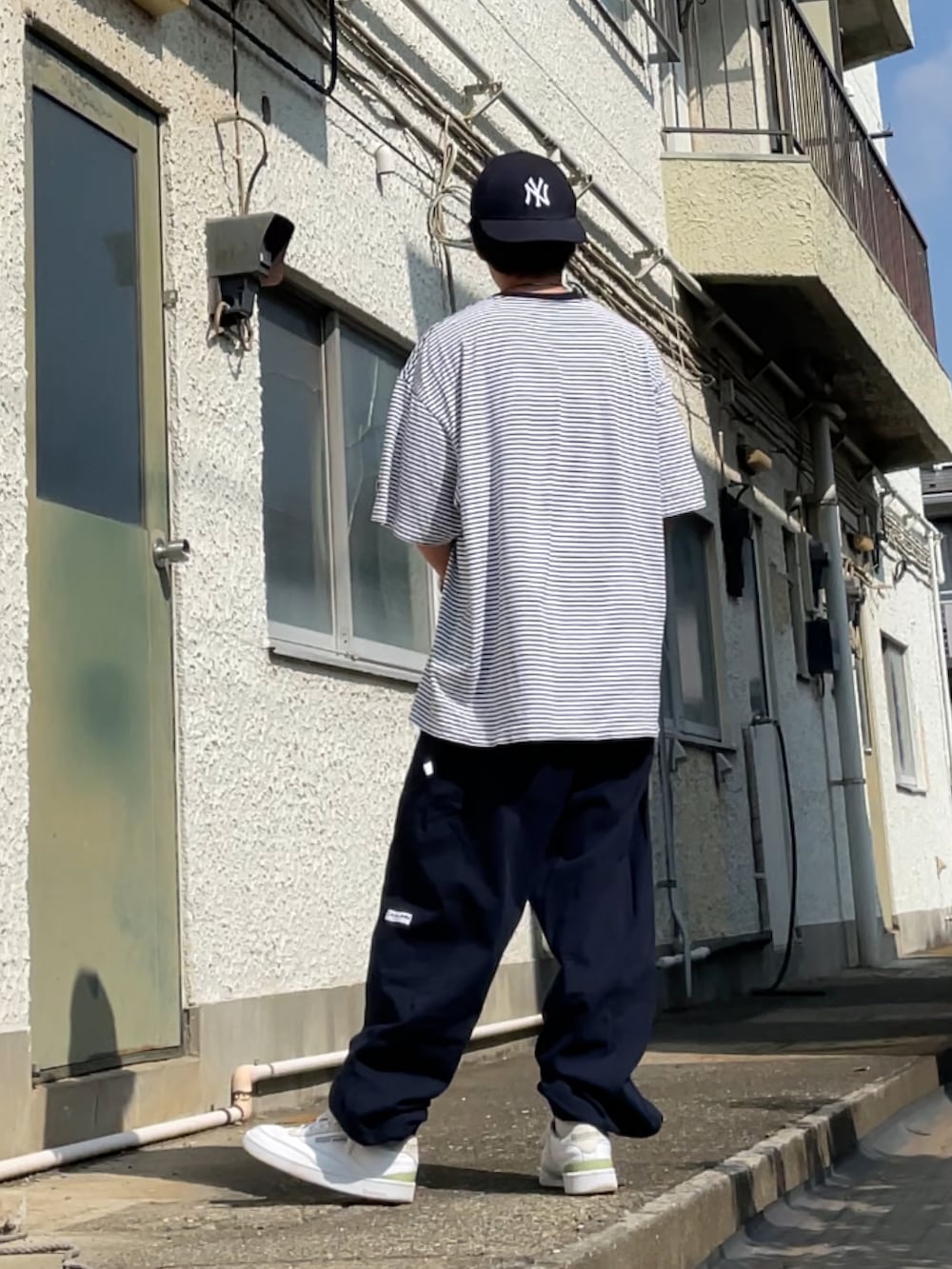 「MLBのFREAK’S STORE/フリークスストア MLB ピンボーダー TEE（Tシャツ/カットソー、ホワイト系）」を使った、クロ🐑さん（メンズ・168cm）の秋コーディネートの2枚目の写真