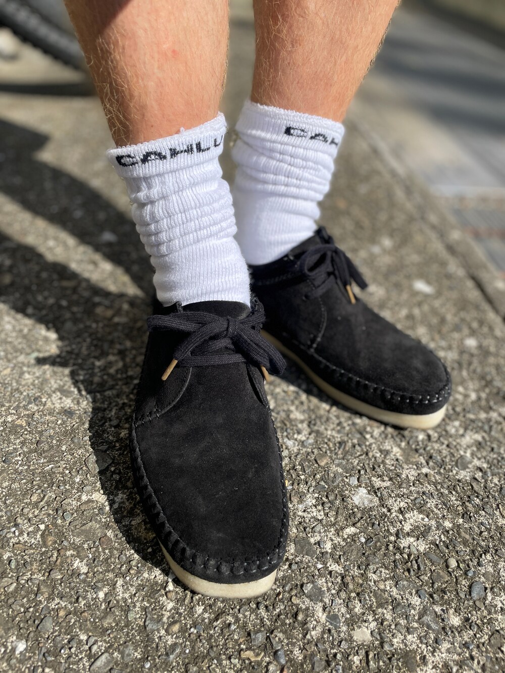 クロ🐑｜Clarksのモカシン/デッキシューズを使った