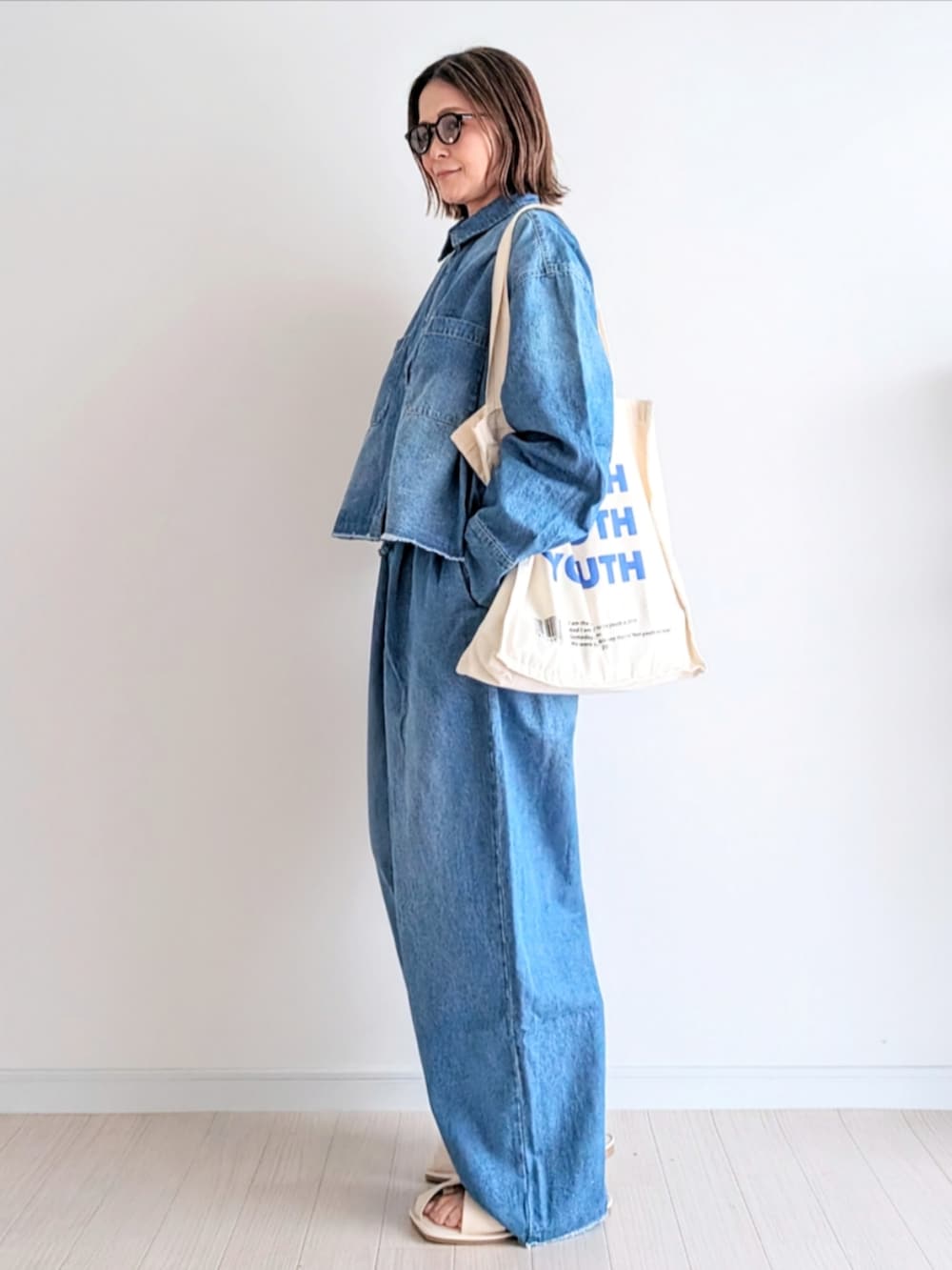 ブラウス シャツ 「notch.by KR 」カットオフデニムシャツ レディース notch.（ファッション） ブラウス シャツ 「notch.by KR