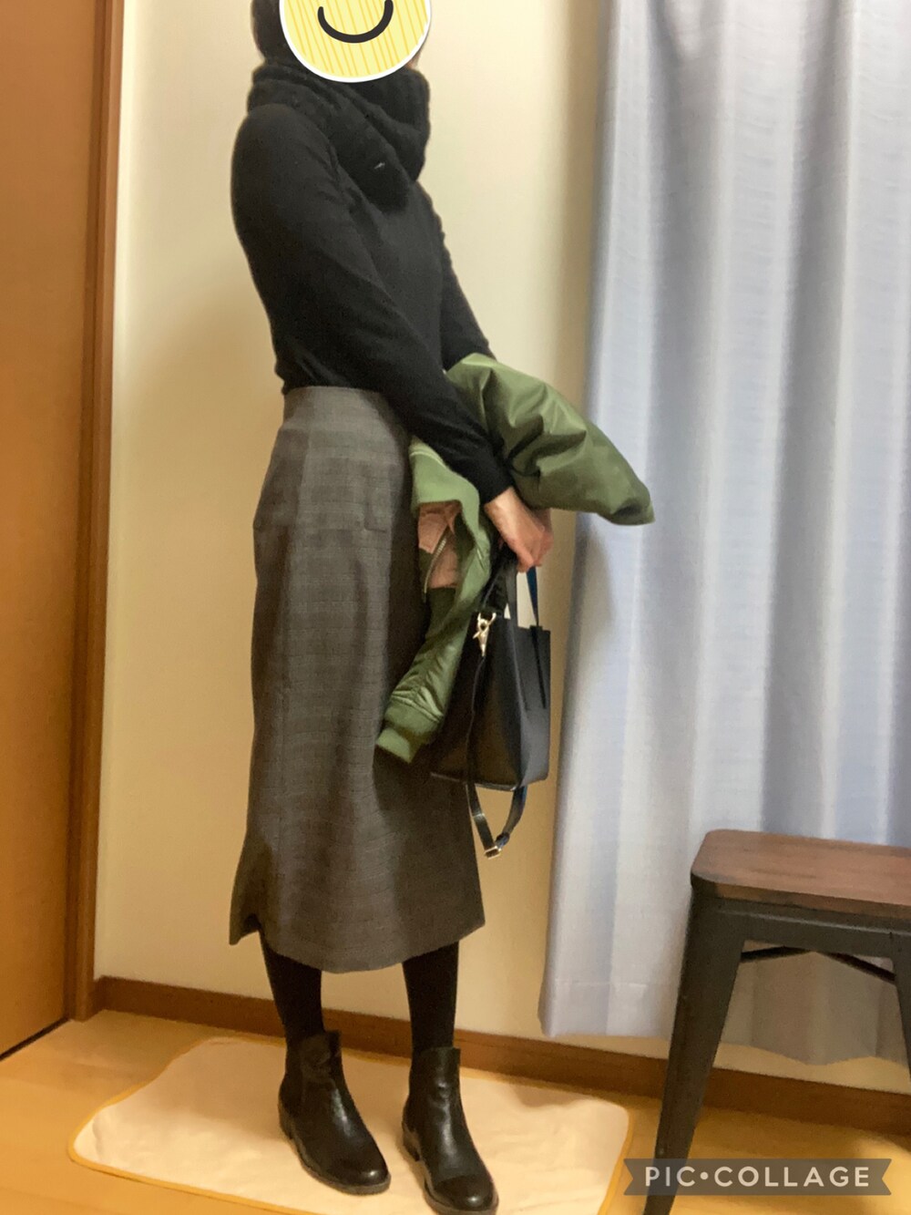 「MA-1」｜「URBAN RESEARCH DOORSのアイテム（MA-1、グリーン系）」を使った、Ninaさん（レディース・167cm）の冬コーディネートの2枚目の写真