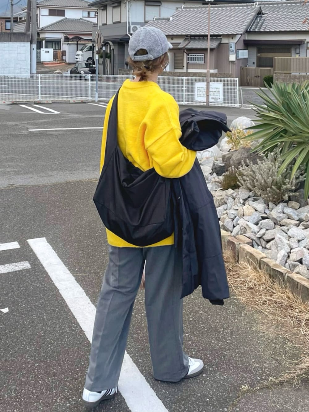 alo 25 年秋新作 イエロー セーター・キャップセット FREE SIZE non｜NEW ERAのキャップを使ったコーディネート - WEAR