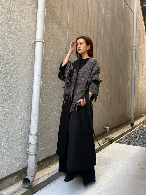 MURUA フリンジケープコート MURUA】フリンジケープコート