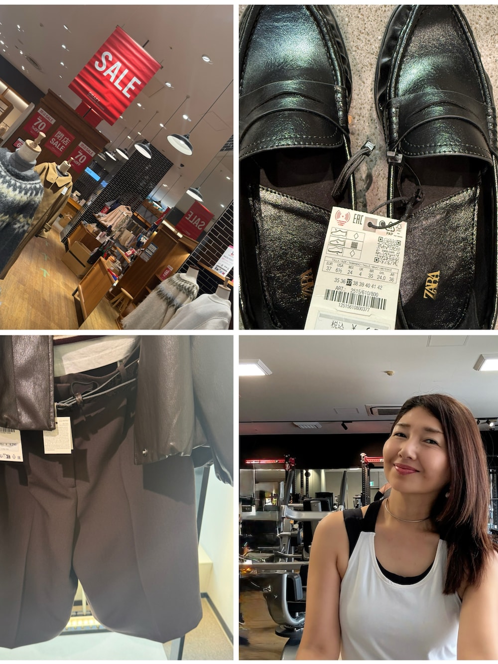 ブラック系のナイロンジャケット、レッド系のニット/セーター、ブラック系のベストを着用したレディースの冬コーディネートの4枚目の写真