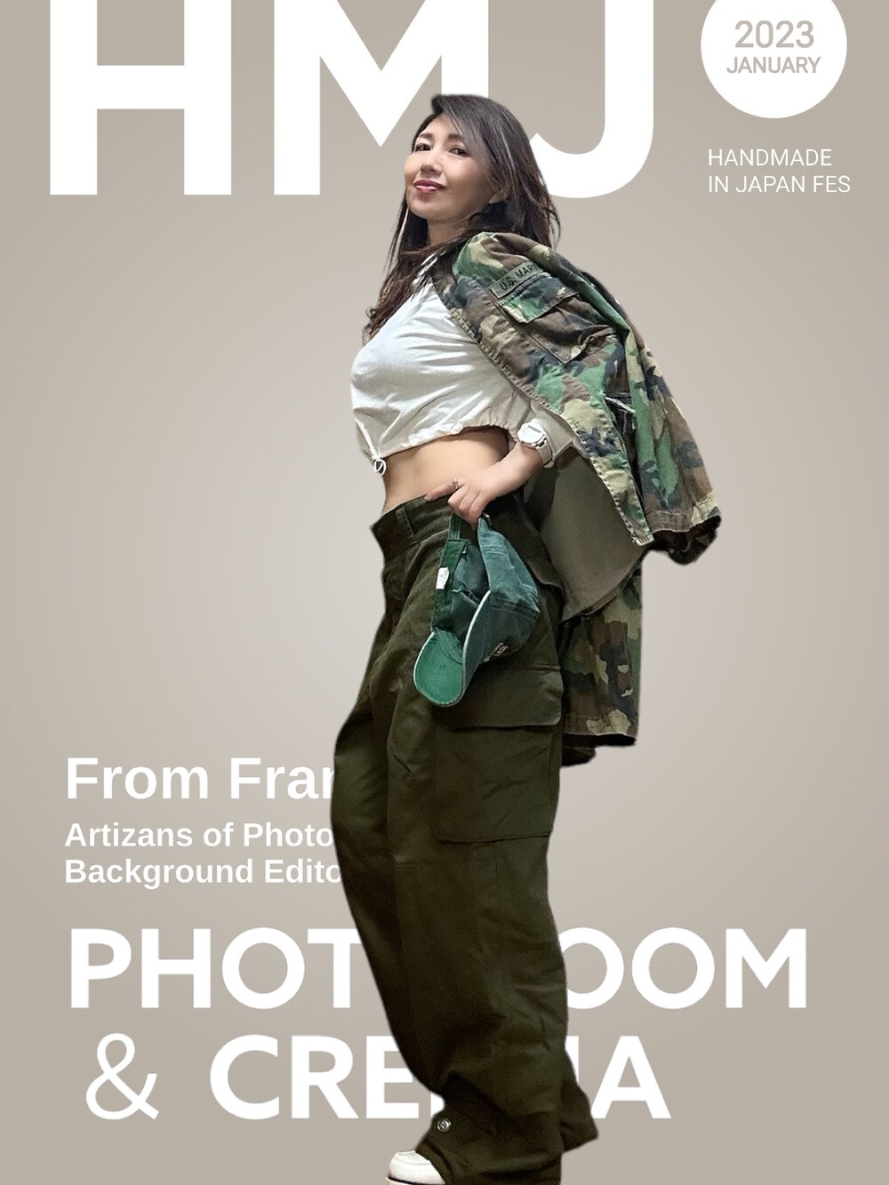 グリーン系のカーゴパンツ、グリーン系のシャツ/ブラウス、その他のその他を着用したレディースの春コーディネートの3枚目の写真