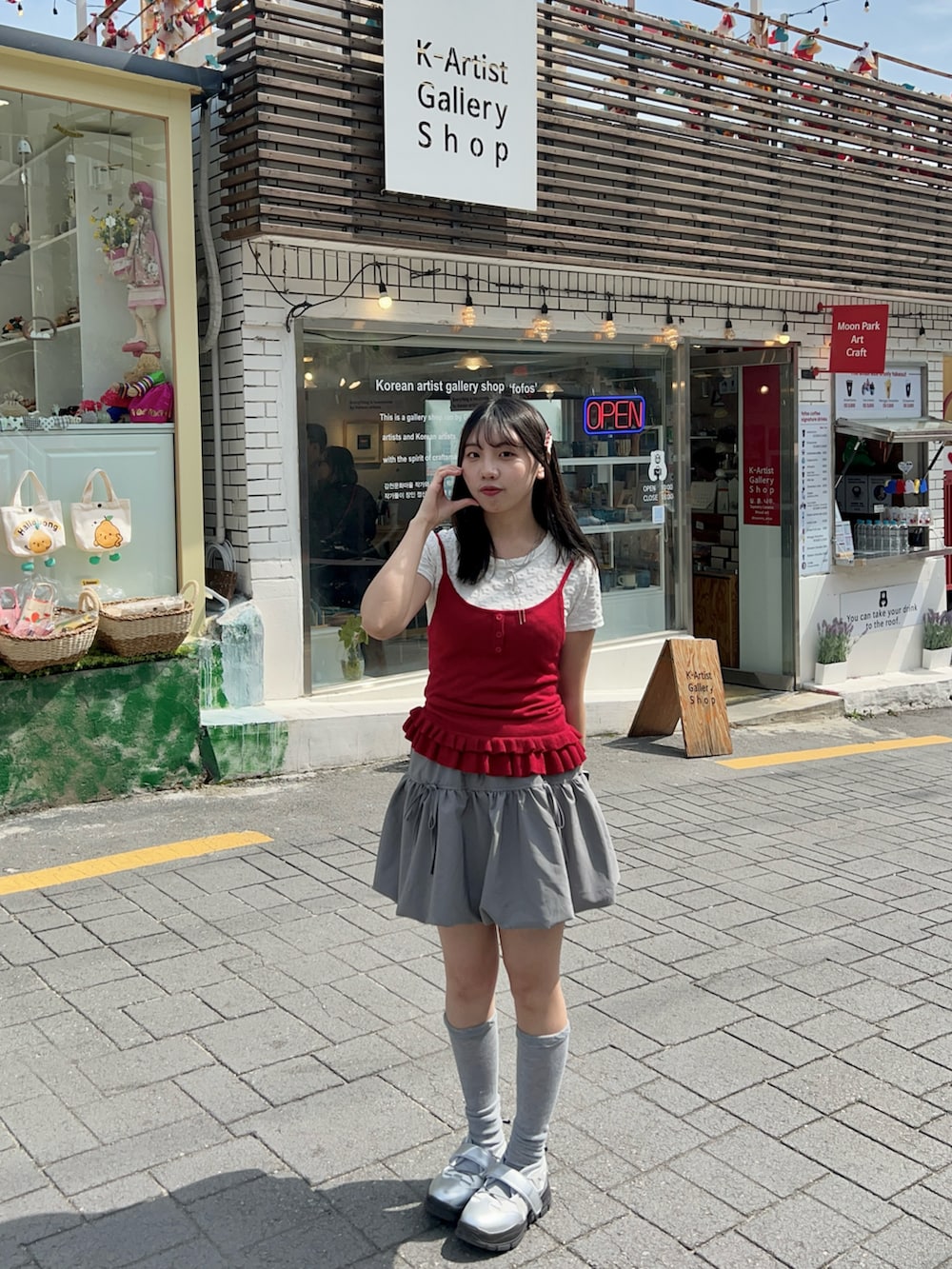 「初夏コーデ、休日スタイル、低身長コーデ」｜「ROCKFISH WEATHERWEARのアイテム（バレエシューズ、シルバー系）」を使った、CCさん（レディース・153cm）の春コーディネートの2枚目の写真