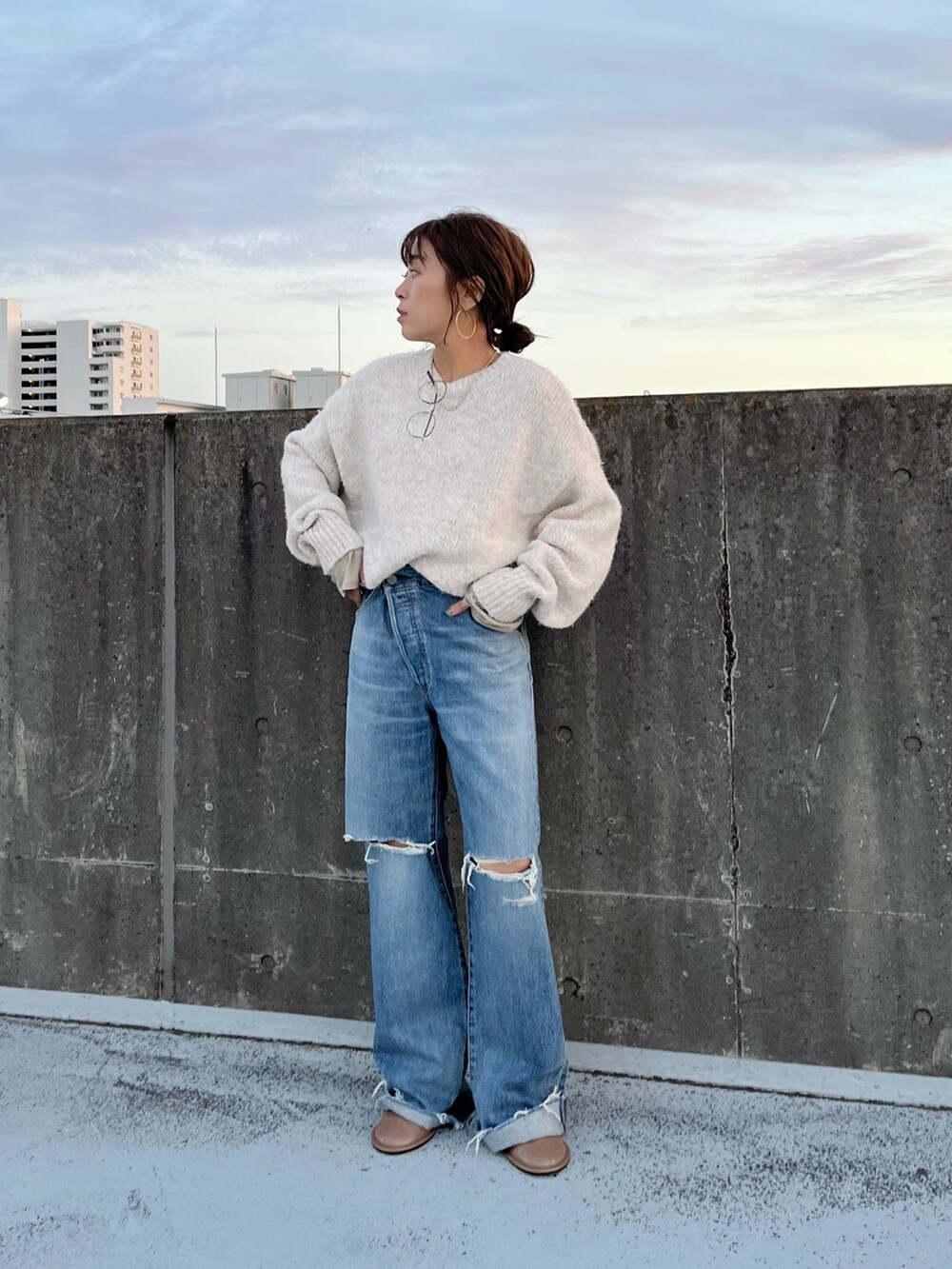 ungrid☆ジーンズ 面白かっ ダメージデニム☆ 