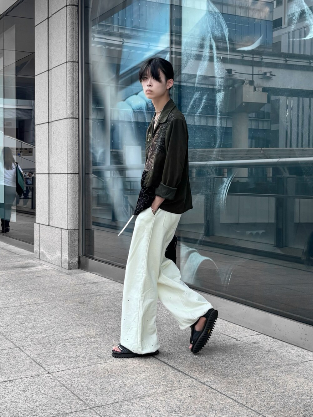 GRANCY】LinestoneDesign Damage SweatPants / ラインストーンデザイン