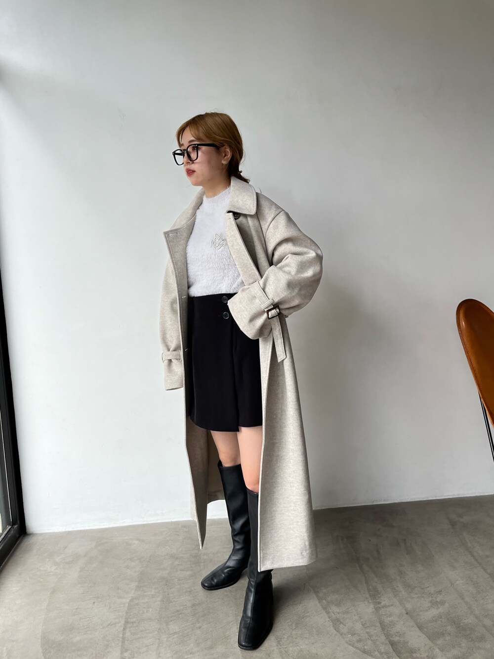 「プチプラ、アウター、ステンカラーコート、ケープコート、ケープ、ootd、おしゃれさんと繋がりたい、大人コーデ、秋カラー、秋コーデ」｜「one after another NICE CLAUPの【WEB限定色あり】M,Lサイズ/ ステンカラーロングコート（ステンカラーコート、ベージュ系）」を使った、C h i iさん（レディース・155cm）の秋コーディネートの4枚目の写真
