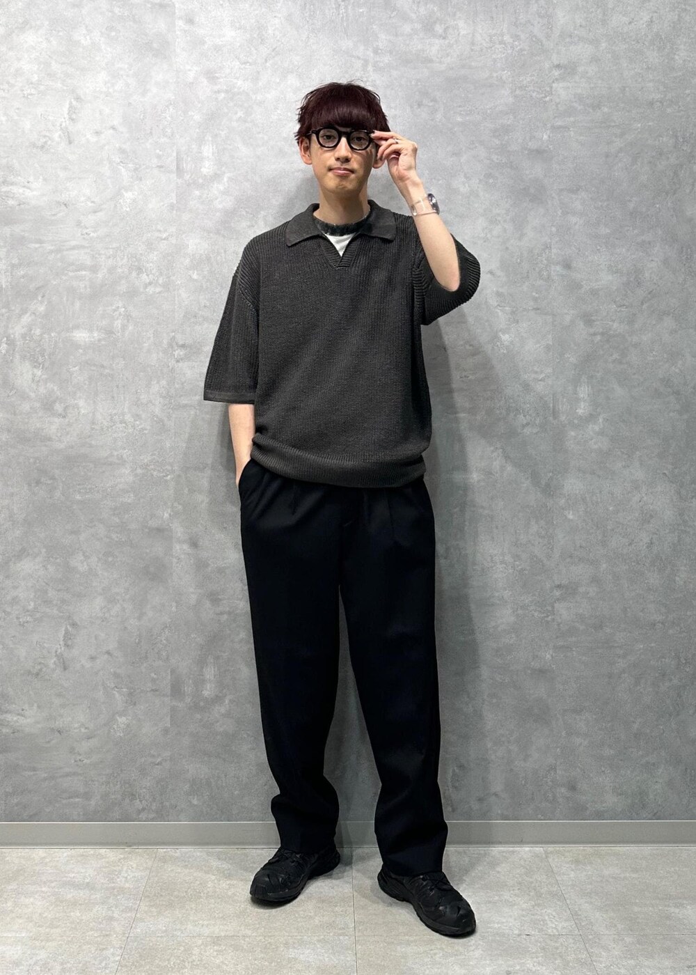 別注》【BATONER/バトナー】FADE COLOR LINEN HALF SLEEVE SKIPPERを
