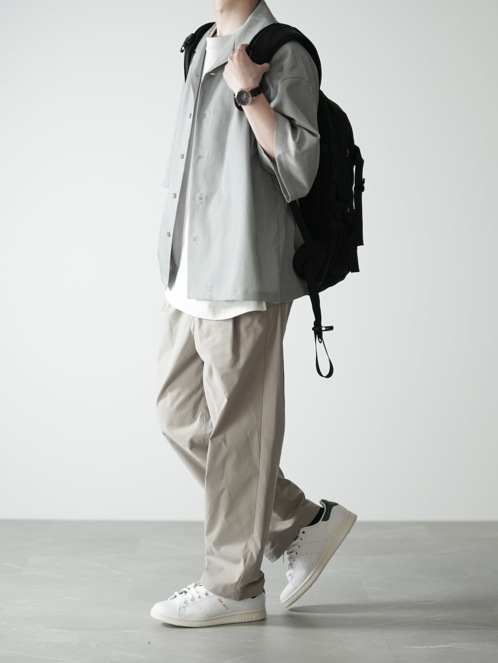 hopeさんの「【RUUBON】TR open collar shirt / TR オープンカラーシャツ（RUUBON）」を使ったコーディネートの2枚目の写真