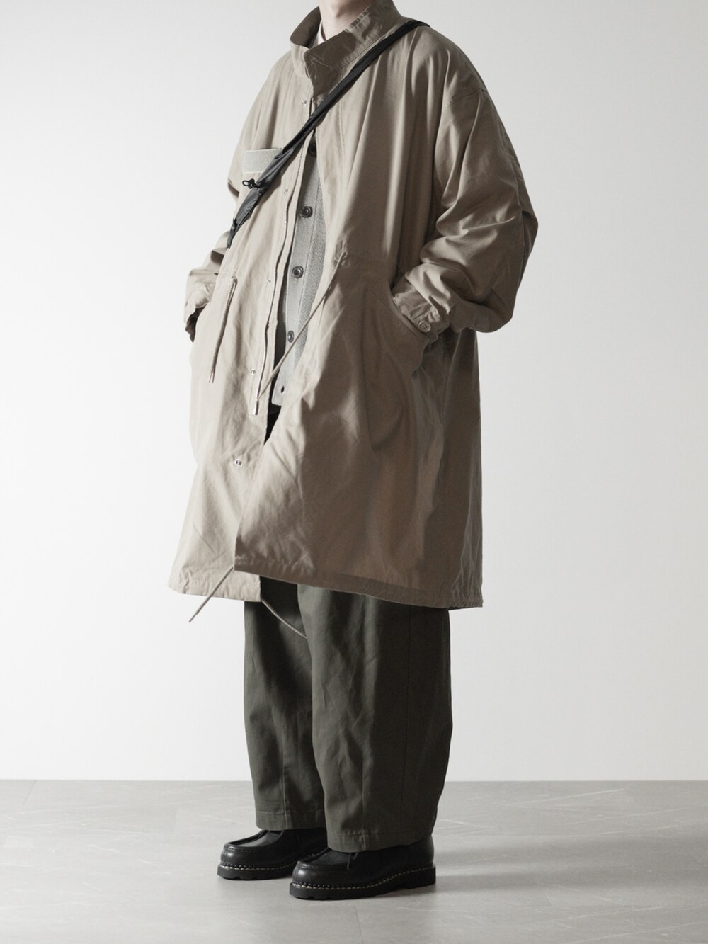 「休日スタイル、メンズコーデ、RUUBON、ルーボン、Paraboot」｜「RUUBONの【RUUBON】3way boa liner mods coat / 3way ボアライナー モッズコート（モッズコート、ベージュ系）」を使った、hopeさん（メンズ・168cm）の冬コーディネートの4枚目の写真