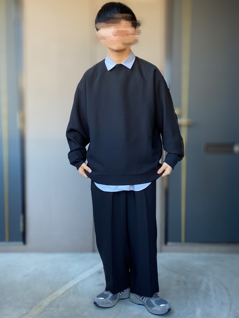 「LAD MUSICIAN、PUBLIC TOKYO、UNITED ARROWS & SONS、DaisukeObana、New Balance、ニューバランス、小松マテーレ、コーチジャケット、スニーカー、セットアップ、モノトーン、低身長男子、ラッドミュージシャン」｜「NEW BALANCEの＜New Balance＞ M2002R GTX/スニーカー（スニーカー、グレー系）」を使った、おます@低身長(159cm)さん（メンズ・159cm）の冬コーディネートの2枚目の写真