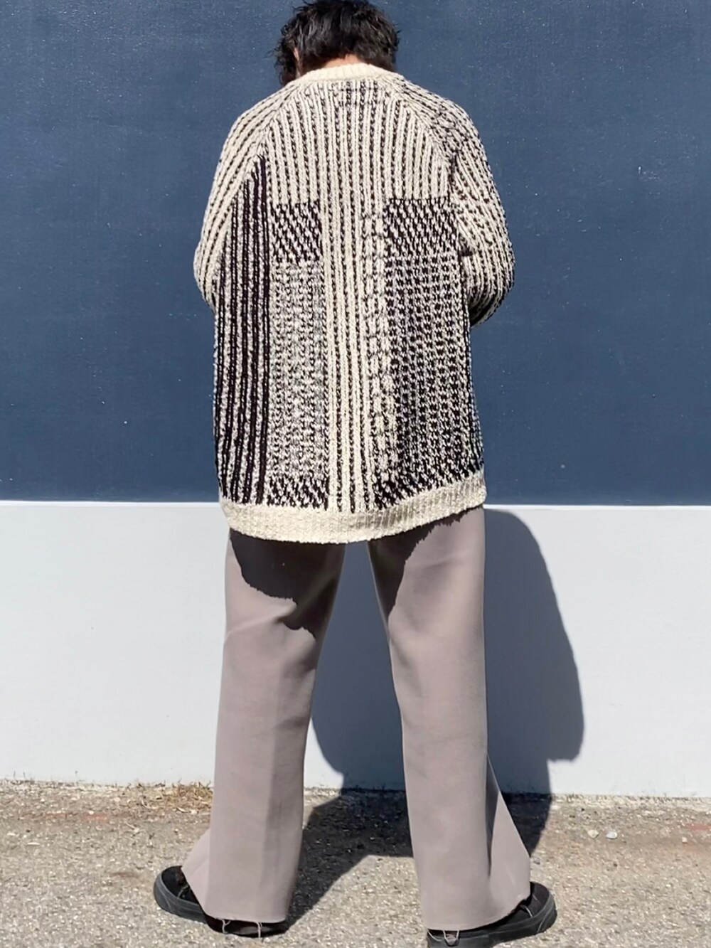 JAN JAN VAN ESSCHE オーバーサイズニットセーター厚手ベージュ ざわ_低身長男子style｜JAN-JAN VAN ESSCHEのニット/セーターを