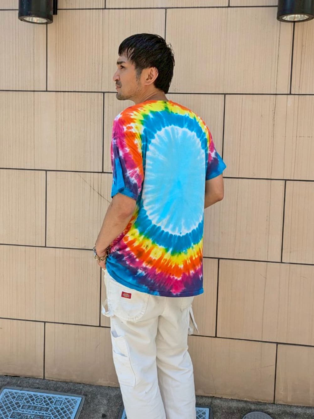 「メンズファッション、大人カジュアル、シンプルコーデ、古着、古着ミックス、古着コーデ、タイダイT、ロックTシャツ、バンドTシャツ、お出かけコーデ」｜「LABORATORY Rの【USED】LIQUID BLUE “Grateful Dead” バンド Tシャツ（Tシャツ/カットソー、その他）」を使った、LABORATORY®さん（メンズ・182cm）の夏コーディネートの3枚目の写真